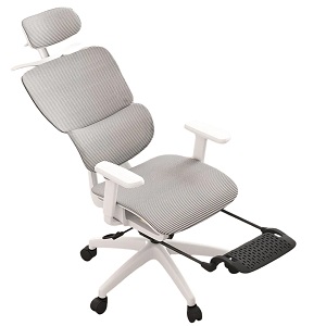 Silla de Escritorio Ergonómica con Reposapiés 819 Blanco