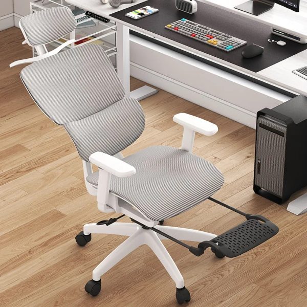 Silla de Escritorio Ergonómica con Reposapiés 819 Blanco