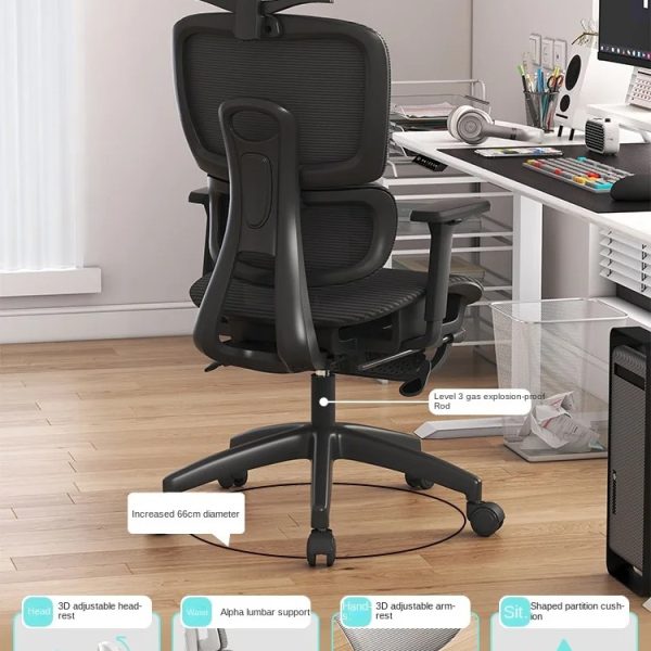 Silla de Escritorio Ergonómica con Reposapiés 819 Negro