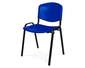 Silla ISO de Polipropileno Azul con Estructura Metálica Negra