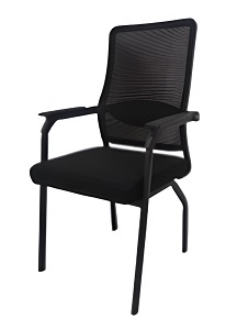 Silla de Oficina CX-816 Negra | Respaldo de Malla y Brazos